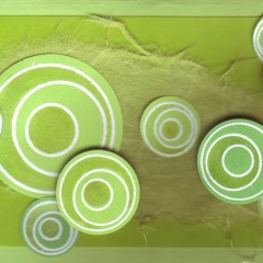 Mini-Karten 3-er Set hellgrün mit Herz Kreisen Päckli C7