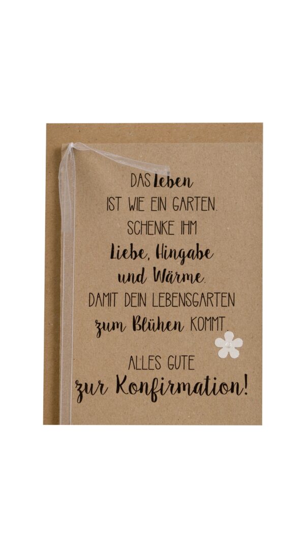 Kraftpapierkarte Konfirmation Lebensgarten