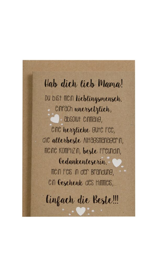 Kraftpapierkarte Hab dich lieb Mama!