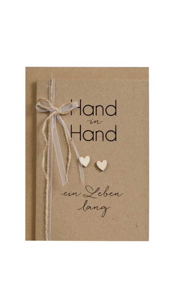 Hochzeitskarte Hand in Hand