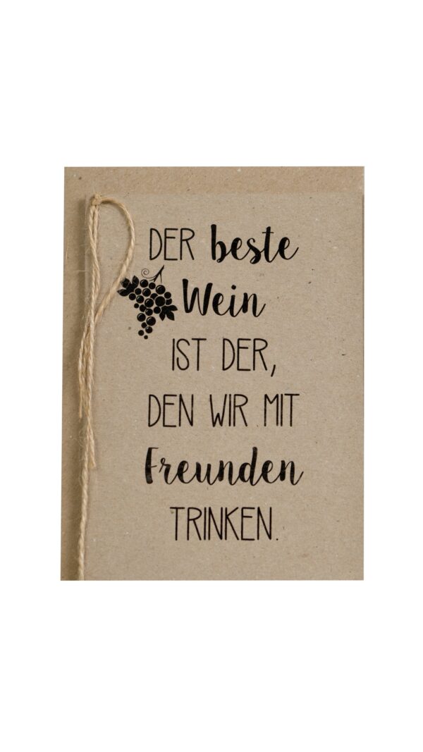 Kraftpapierkarte Wein mit Freunden
