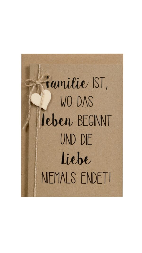 Kraftpapierkarte Familie
