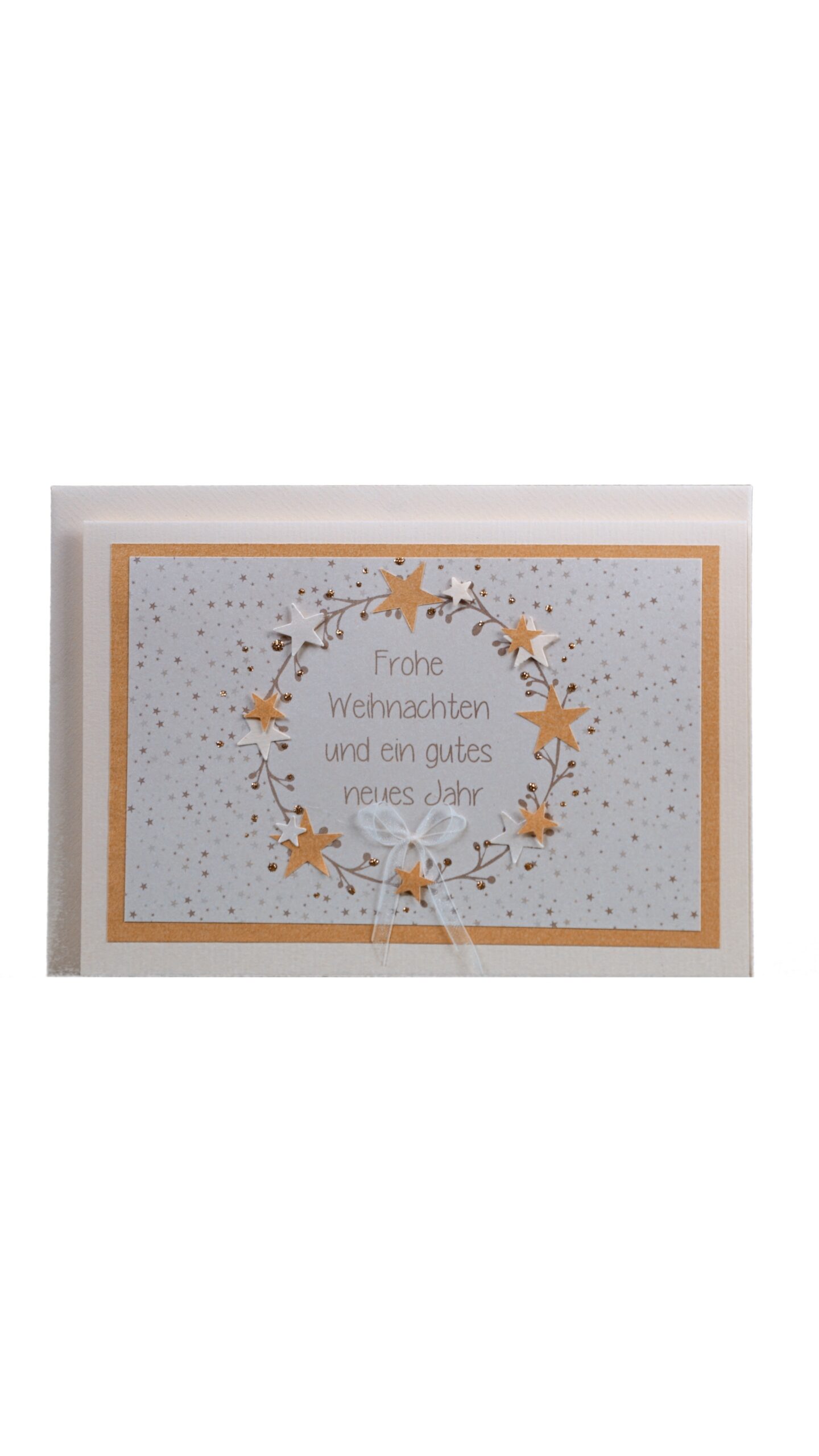 Weihnachtskarte Sternenkranz creme