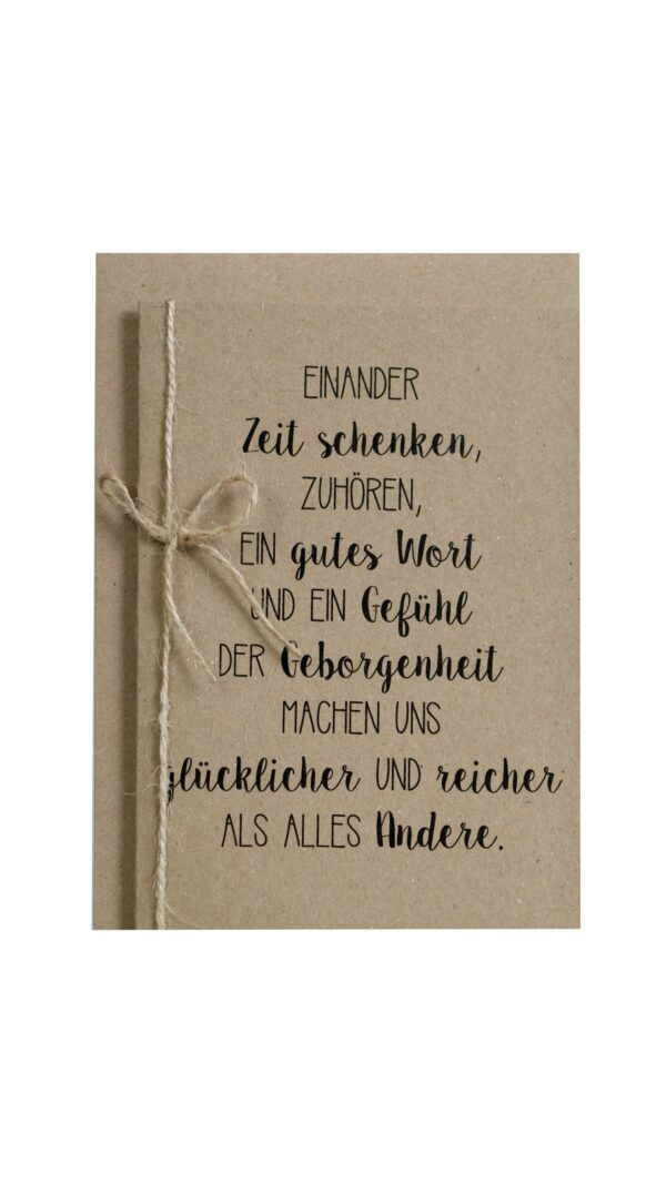 Kraftpapier Zeit schenken