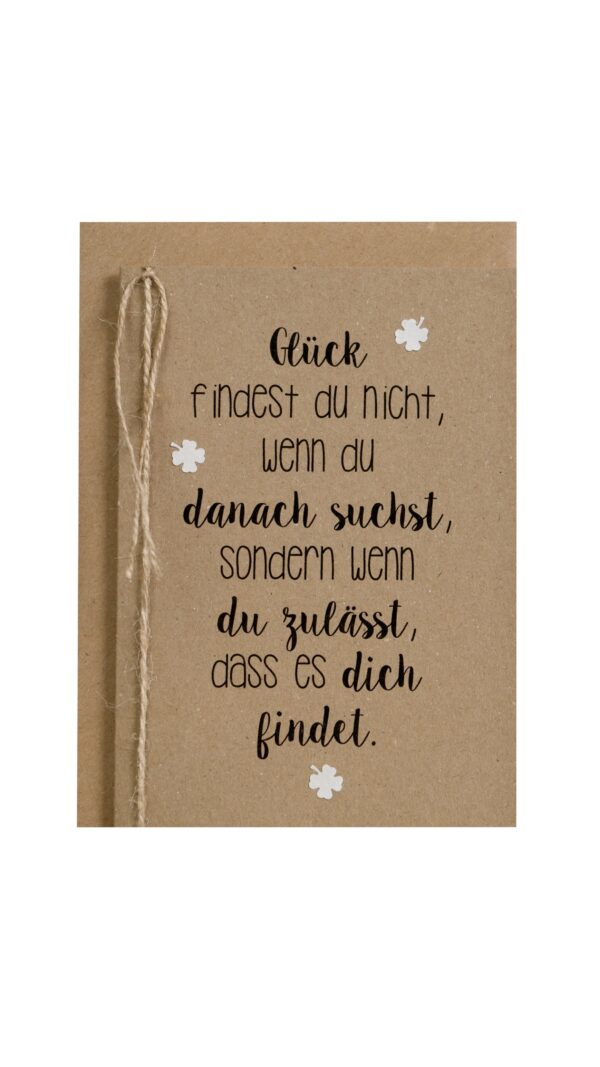 Kraftpapierkarte Glück findet