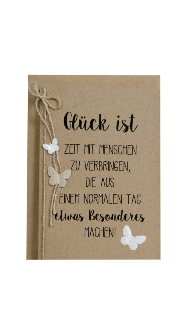 Kraftpapierkarte Glück