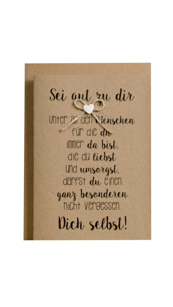 Kraftpapierkarte Sei gut zu dir!
