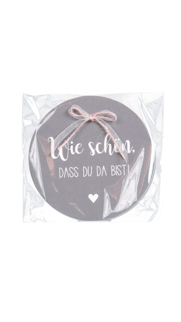 Geschenkartikel Glasuntersetzer Schön, dass DU da bist!